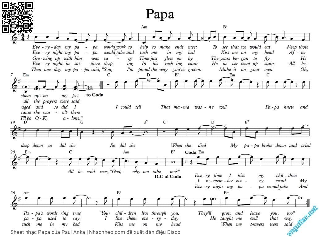 Page 3 of Sheet music PDF Papa - Paul Anka