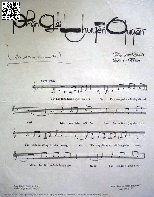 Page 2 of Sheet music PDF Phận gái thuyền quyên - Nguyên Thảo
