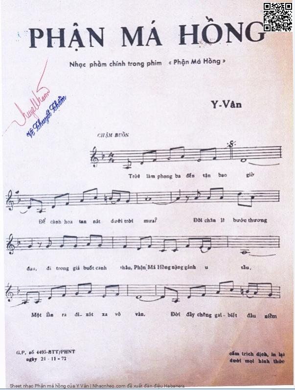 Page 2 of Sheet music PDF Phận má hồng - Y Vân