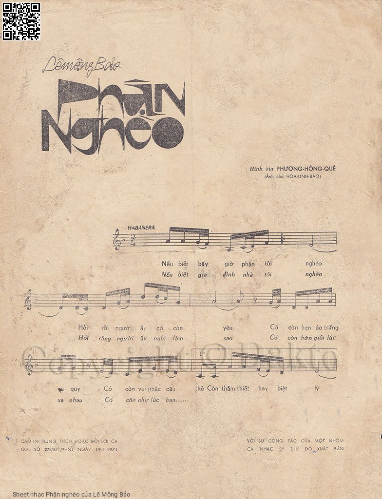 Page 2 of Sheet music PDF Phận nghèo - Lê Mộng Bảo
