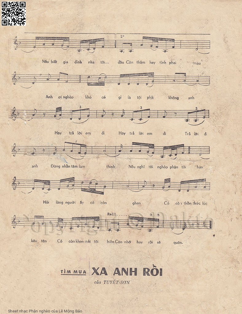 Page 3 of Sheet music PDF Phận nghèo - Lê Mộng Bảo