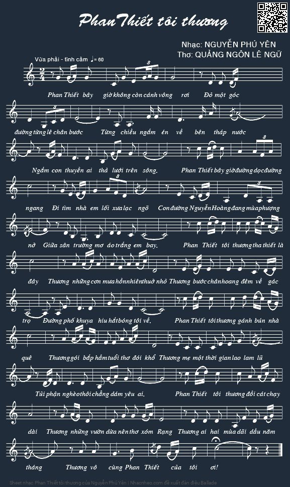 Sheet PDF of Phan Thiết tôi thương