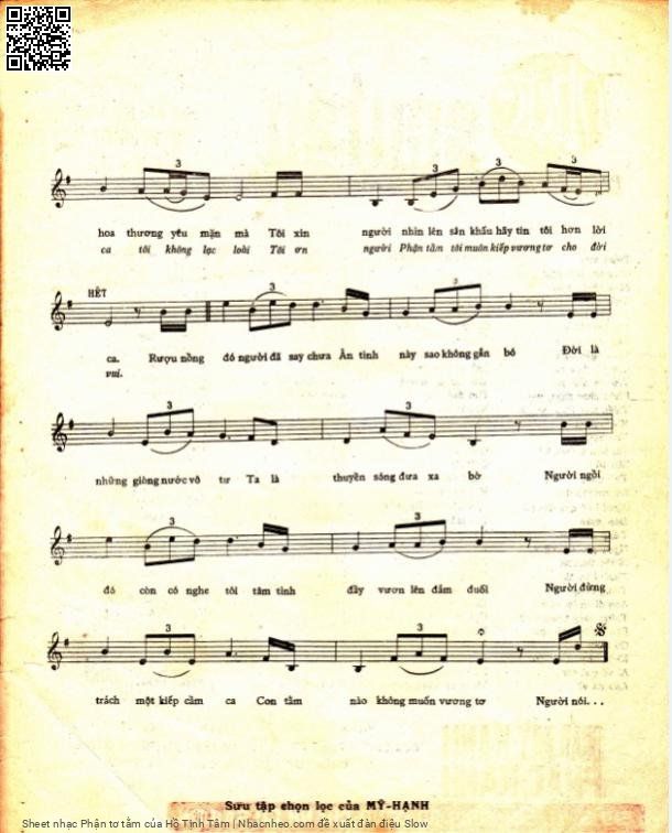 Page 3 of Sheet music PDF Phận tơ tằm - Hồ Tịnh Tâm