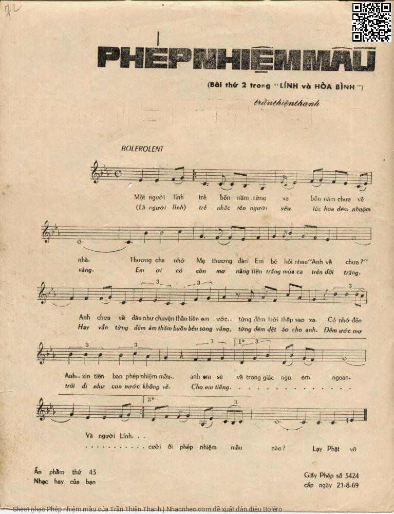 Page 2 of Sheet music PDF Phép nhiệm màu - Trần Thiện Thanh