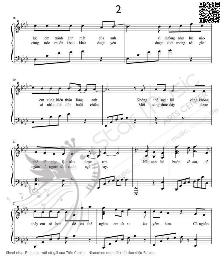 Page 2 of Sheet music PDF Phía sau một cô gái - Tiên Cookie
