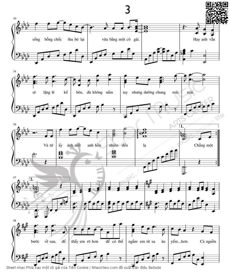 Page 3 of Sheet music PDF Phía sau một cô gái - Tiên Cookie
