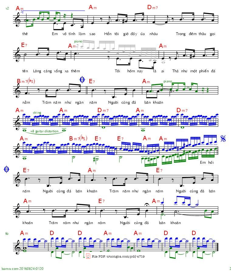 Page 2 of Sheet music PDF Phiến đá sầu - Diệu Hương