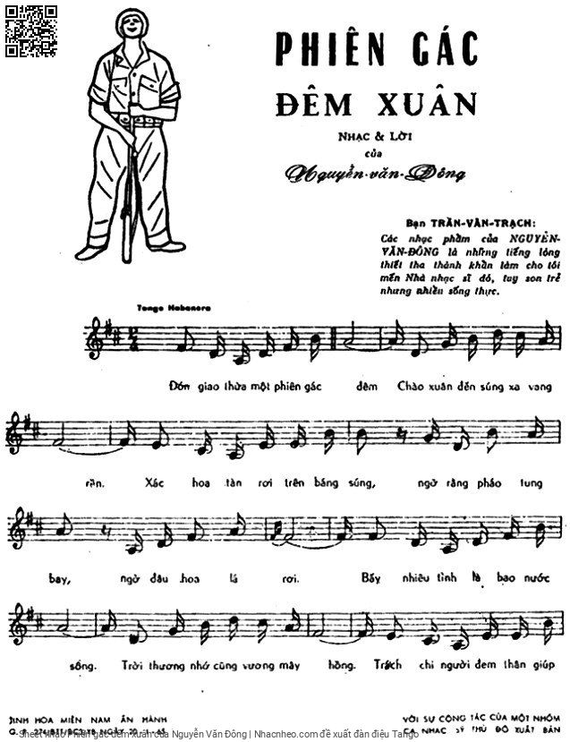 Page 2 of Sheet music PDF Phiên gác đêm xuân - Nguyễn Văn Đông
