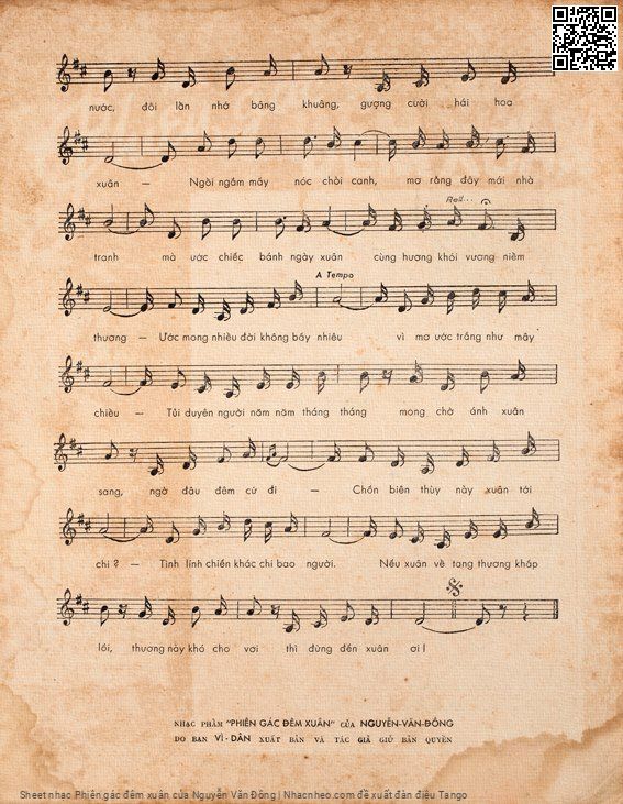 Page 6 of Sheet music PDF Phiên gác đêm xuân - Nguyễn Văn Đông