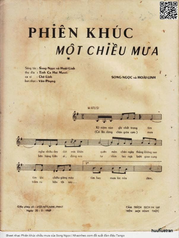 Page 2 of Sheet music PDF Phiên khúc chiều mưa - Song Ngọc