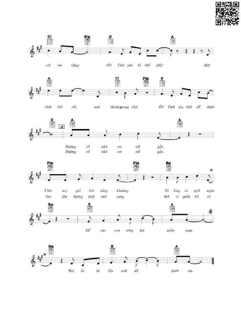 Page 2 of Sheet music PDF Phố biển - Thanh Tùng