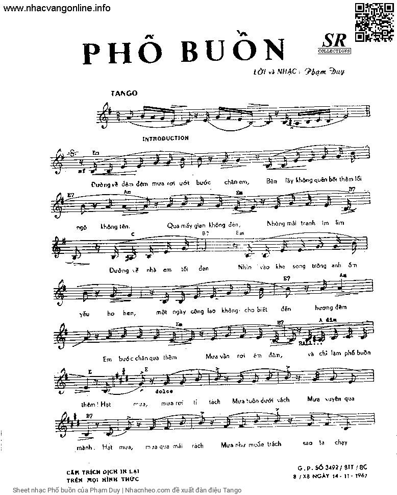 Page 2 of Sheet music PDF Phố buồn - Phạm Duy