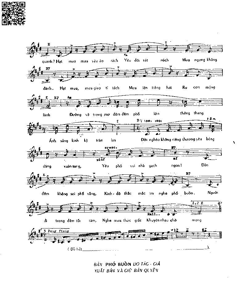 Page 3 of Sheet music PDF Phố buồn - Phạm Duy