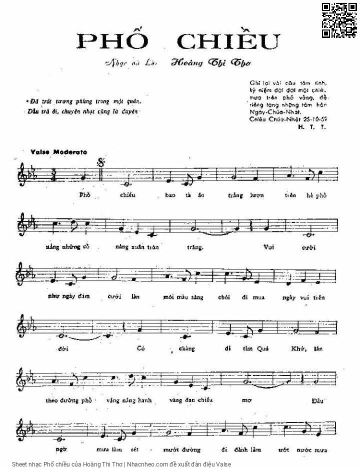 Sheet PDF of Phố chiều - Hoàng Thi Thơ