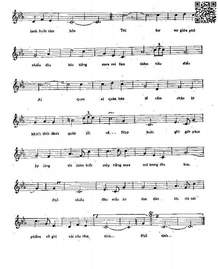 Page 2 of Sheet music PDF Phố chiều - Hoàng Thi Thơ