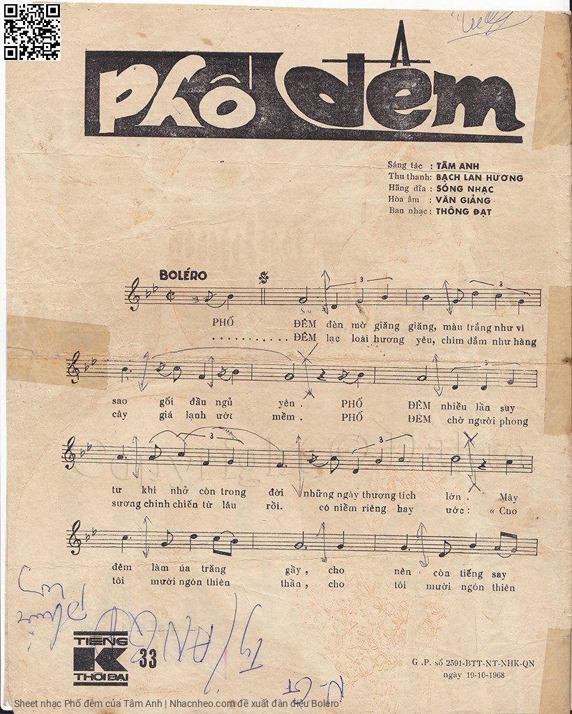 Page 2 of Sheet music PDF Phố đêm - Tâm Anh