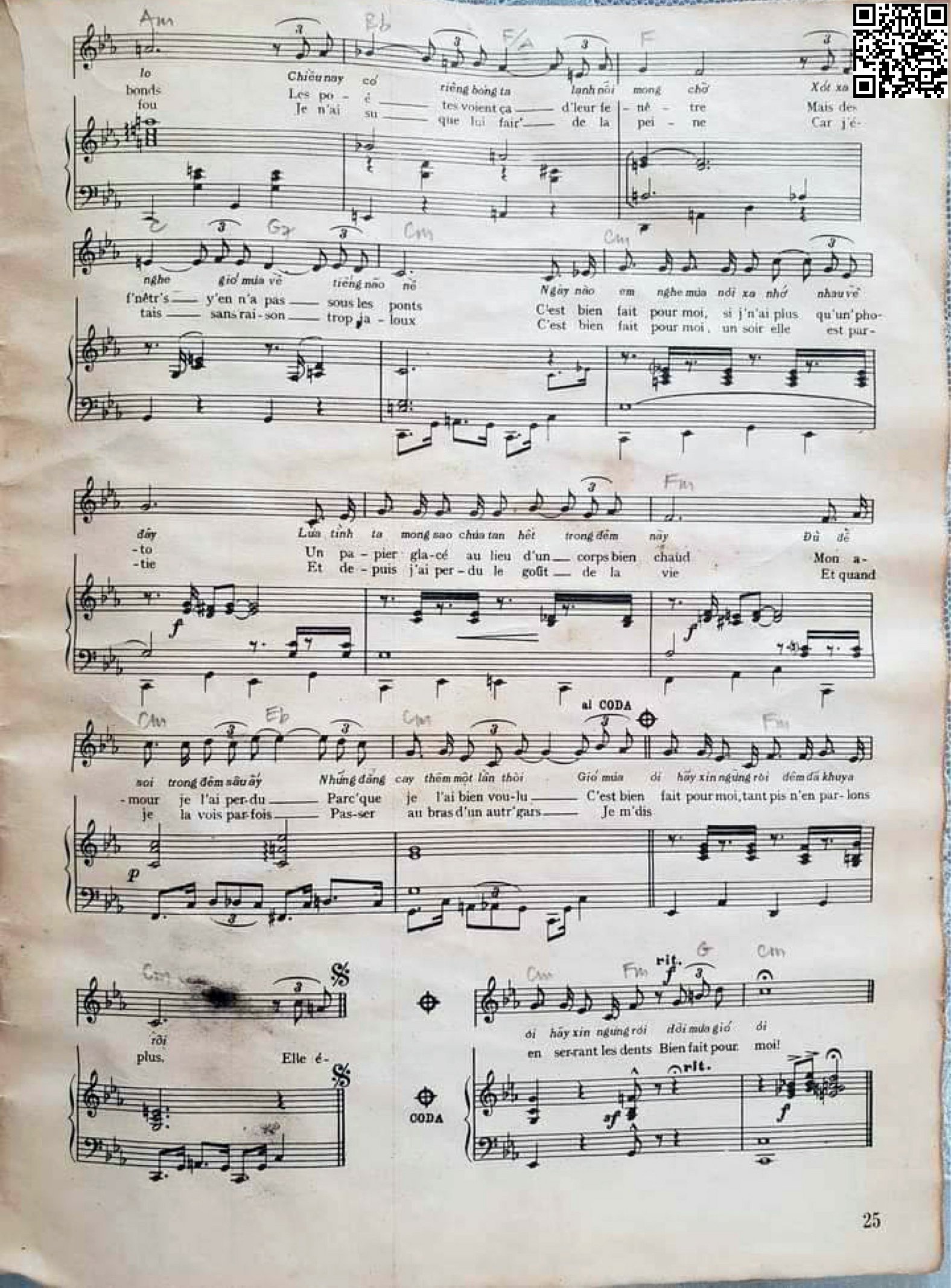 Page 3 of Sheet music PDF Phố mưa - Nhạc Ngoại