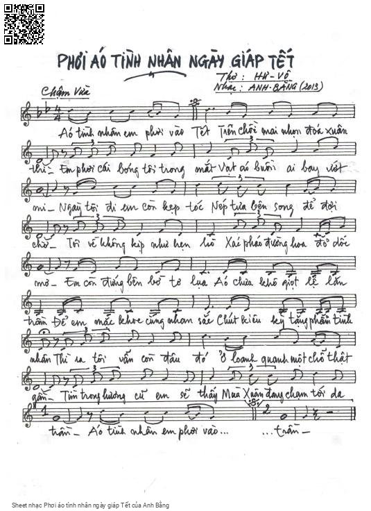 Sheet PDF of Phơi áo tình nhân ngày giáp Tết