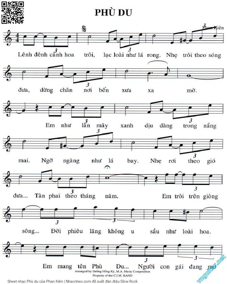 Page 1 of Sheet music PDF Phù du - Phan Kiên