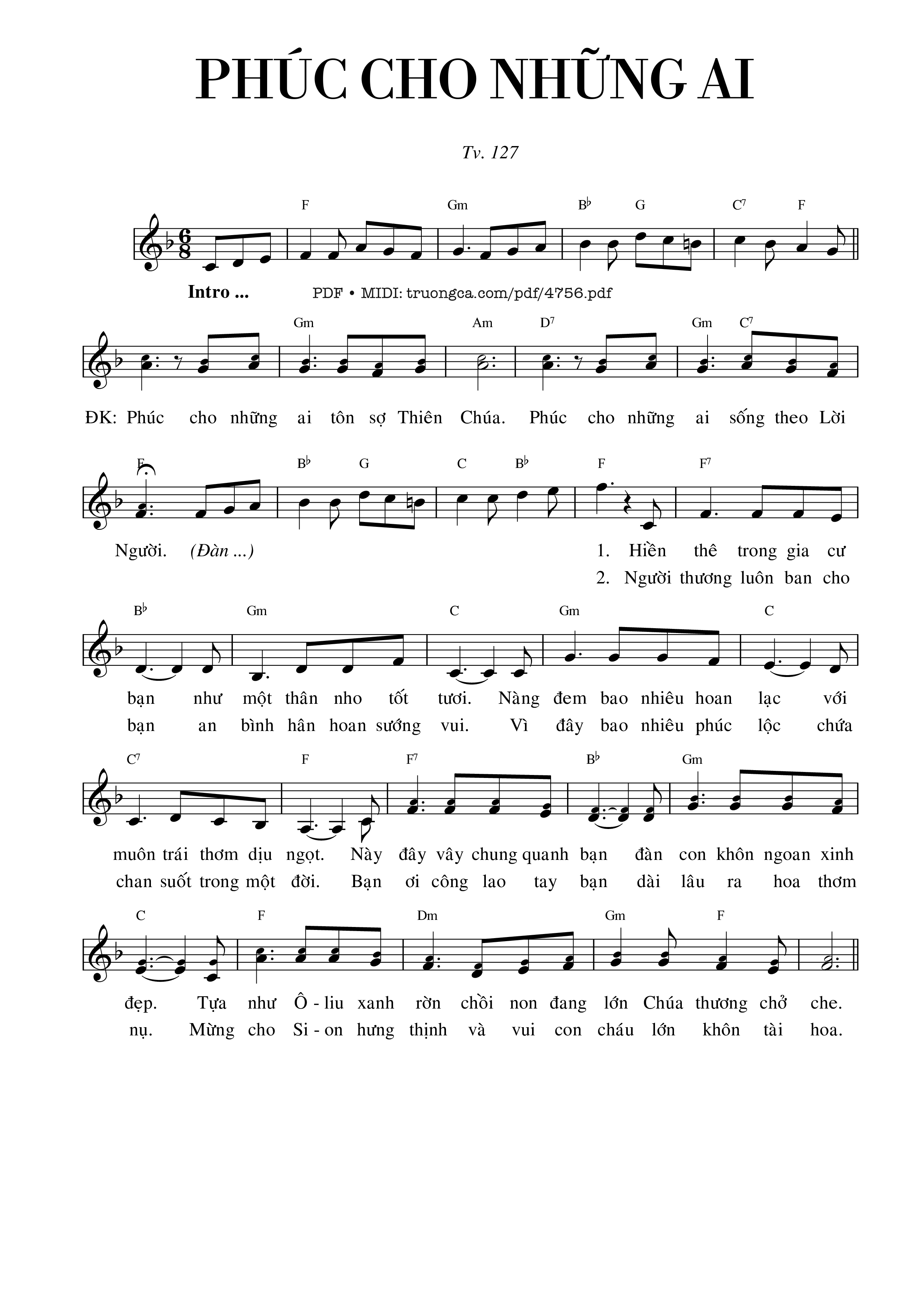 Sheet PDF of Phúc cho những ai