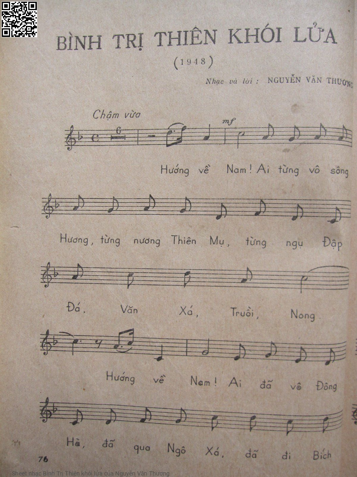 Page 3 of Sheet music PDF Bình Trị Thiên khói lửa - Nguyễn Văn Thương