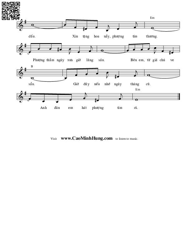 Page 2 of Sheet music PDF Phượng tím - Cao Minh Hưng