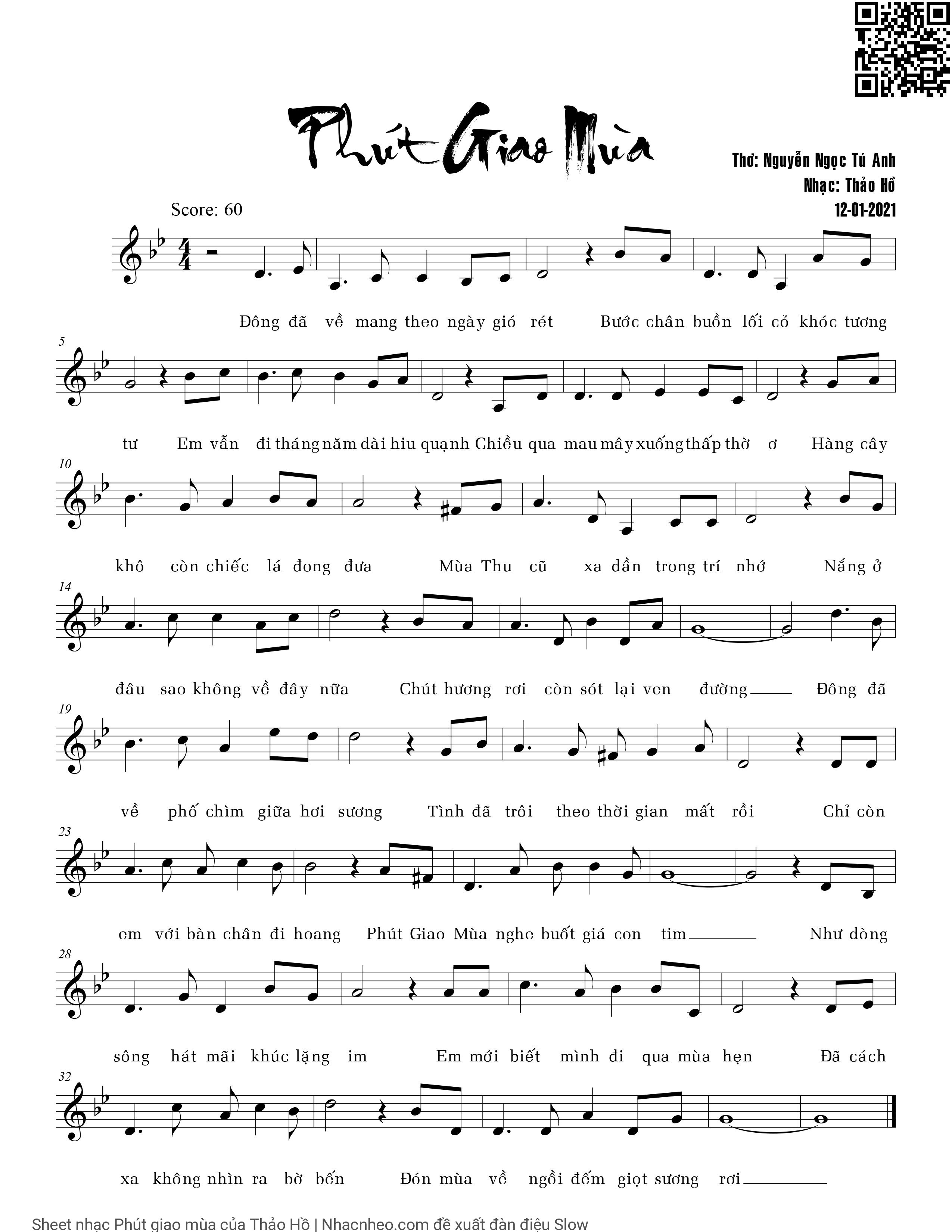 Sheet PDF of Phút giao mùa