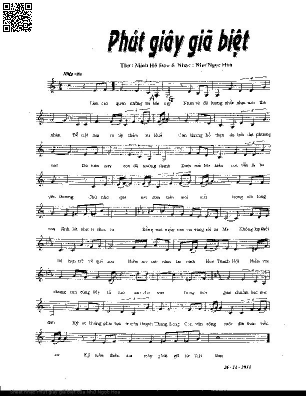 Sheet PDF of Phút giây giã biệt