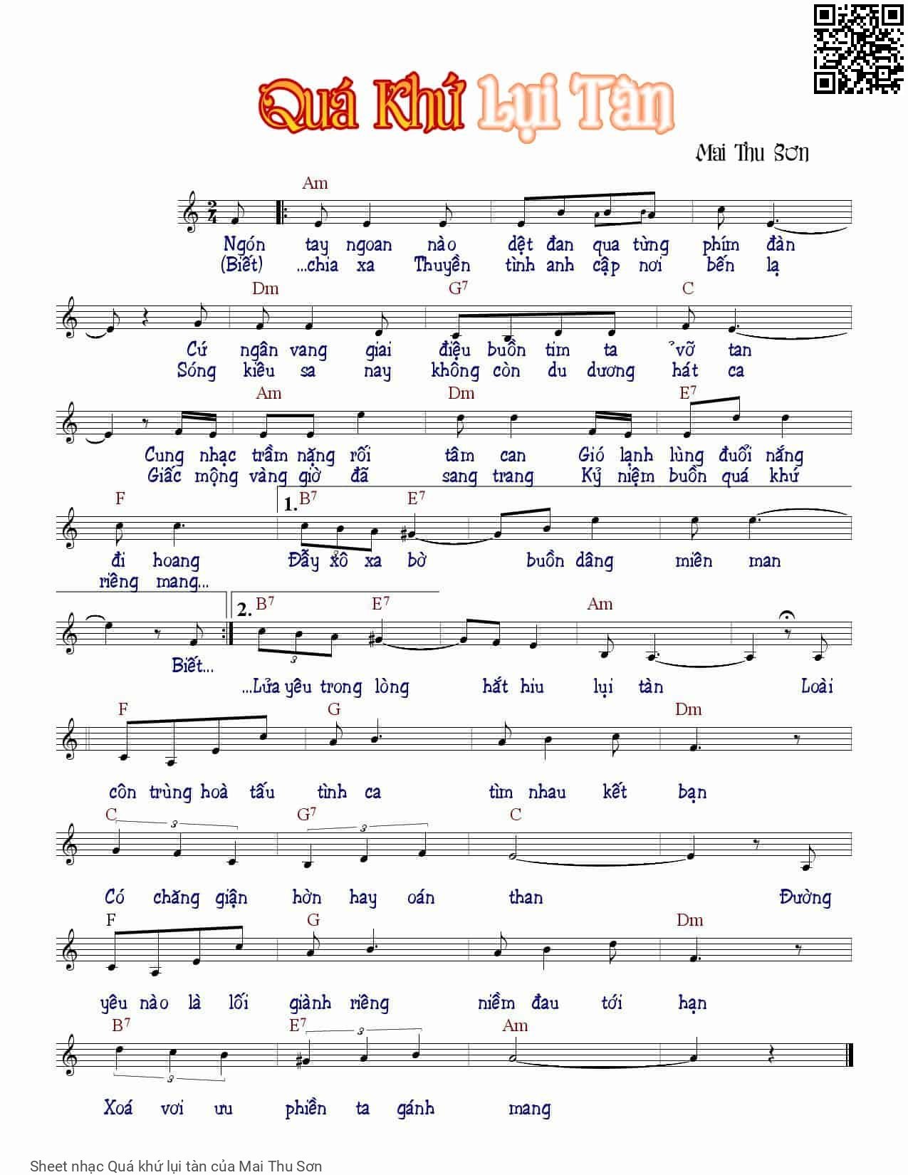 Sheet PDF of Quá khứ lụi tàn