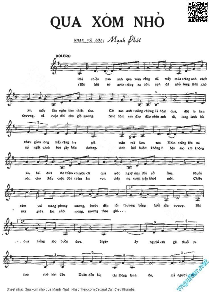 Page 2 of Sheet music PDF Qua xóm nhỏ - Mạnh Phát