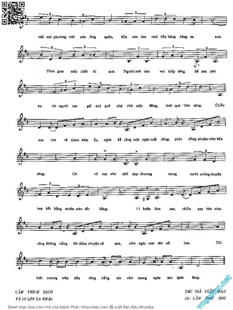 Page 3 of Sheet music PDF Qua xóm nhỏ - Mạnh Phát