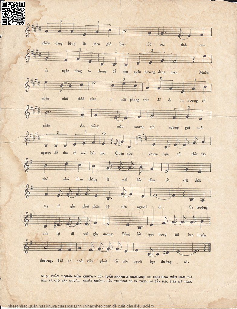 Page 3 of Sheet music PDF Quán nửa khuya - Hoài Linh