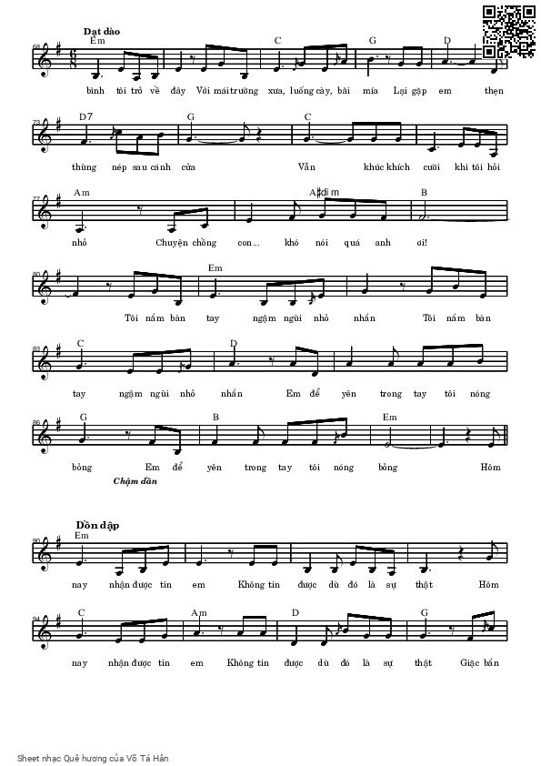 Page 3 of Sheet music PDF Quê hương - Võ Tá Hân