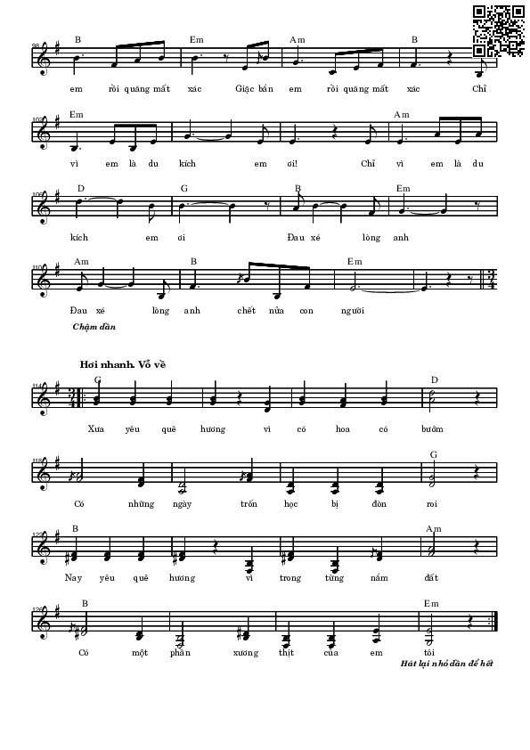Page 4 of Sheet music PDF Quê hương - Võ Tá Hân