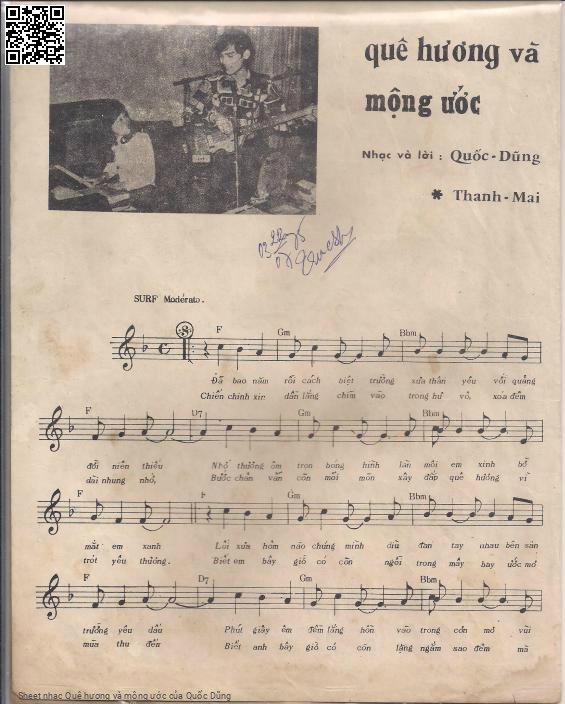 Page 2 of Sheet music PDF Quê hương và mộng ước - Quốc Dũng