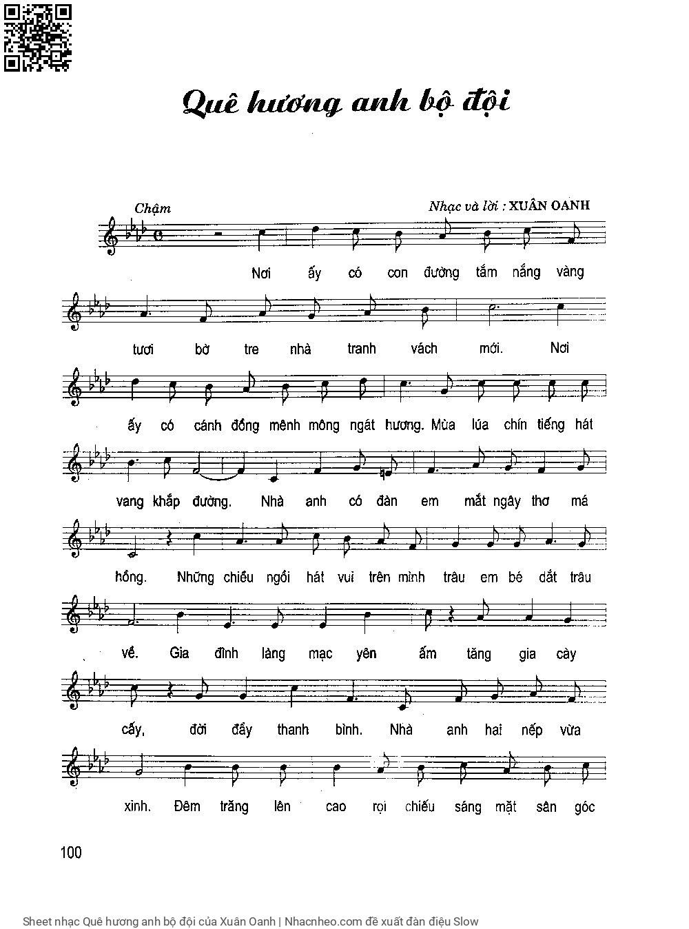 Sheet PDF of Quê hương anh bộ đội