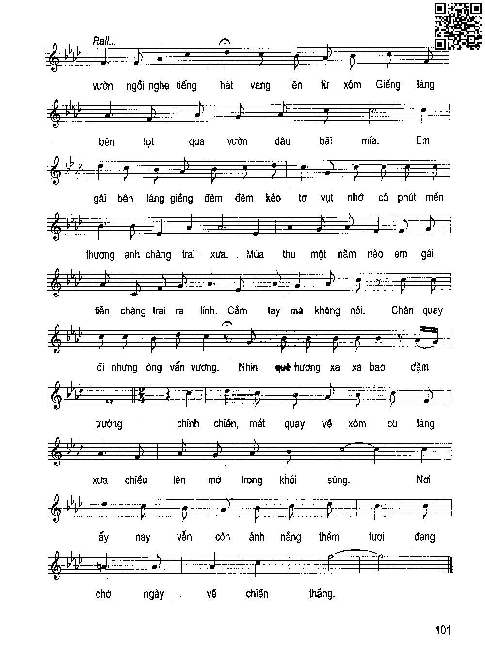 Page 2 of Sheet music PDF Quê hương anh bộ đội - Xuân Oanh