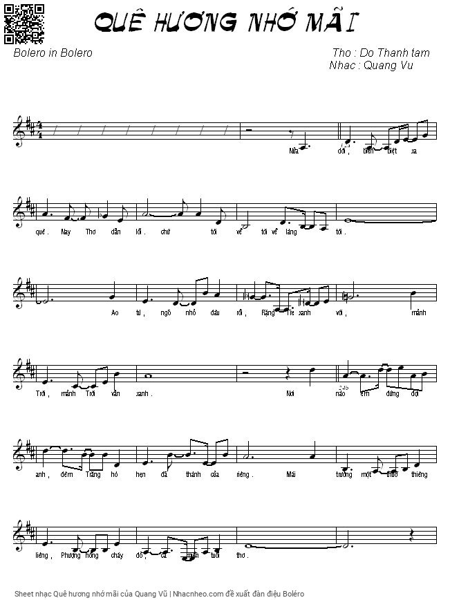 Sheet PDF of Quê hương nhớ mãi