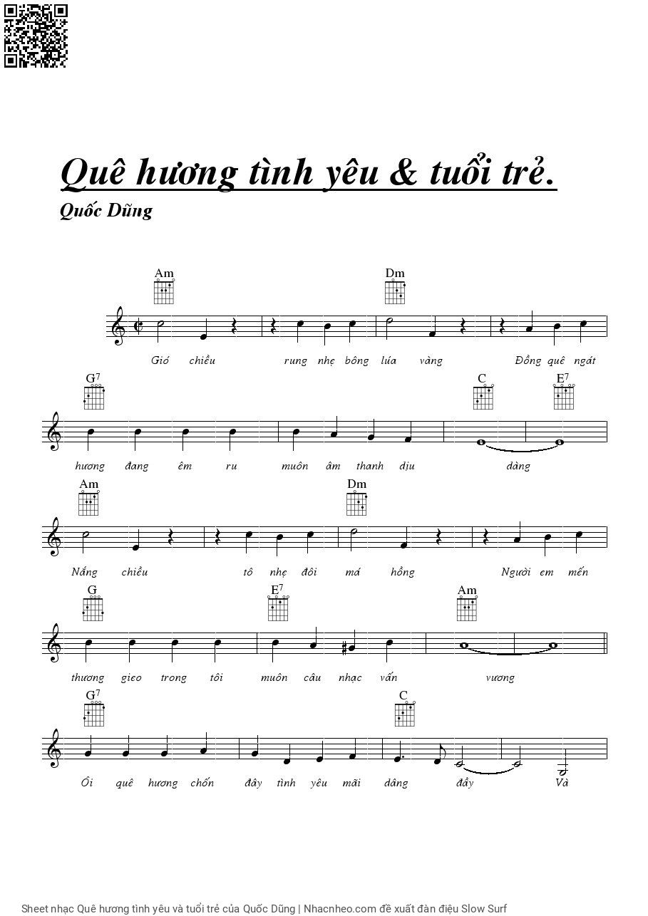 Page 3 of Sheet music PDF Quê hương tình yêu và tuổi trẻ - Quốc Dũng