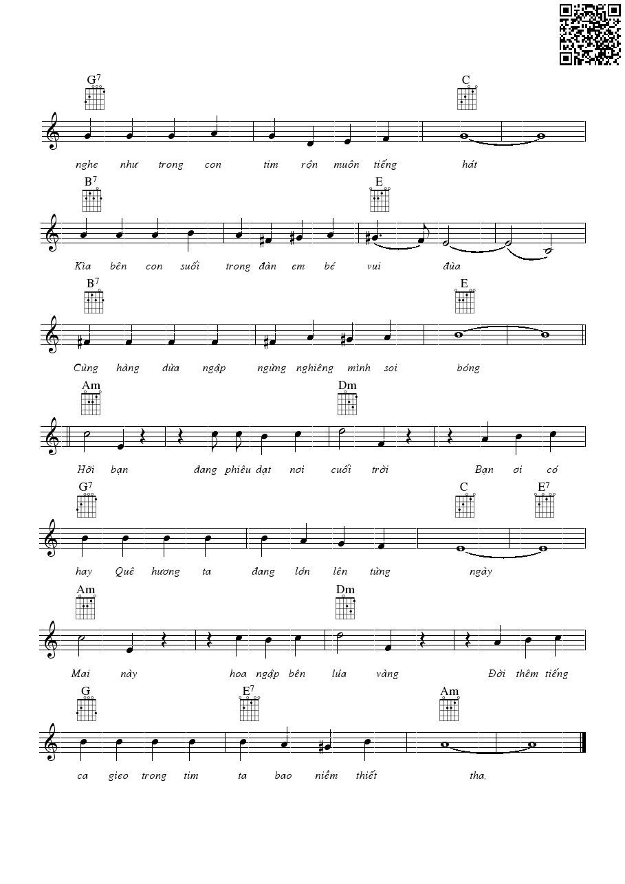 Page 4 of Sheet music PDF Quê hương tình yêu và tuổi trẻ - Quốc Dũng