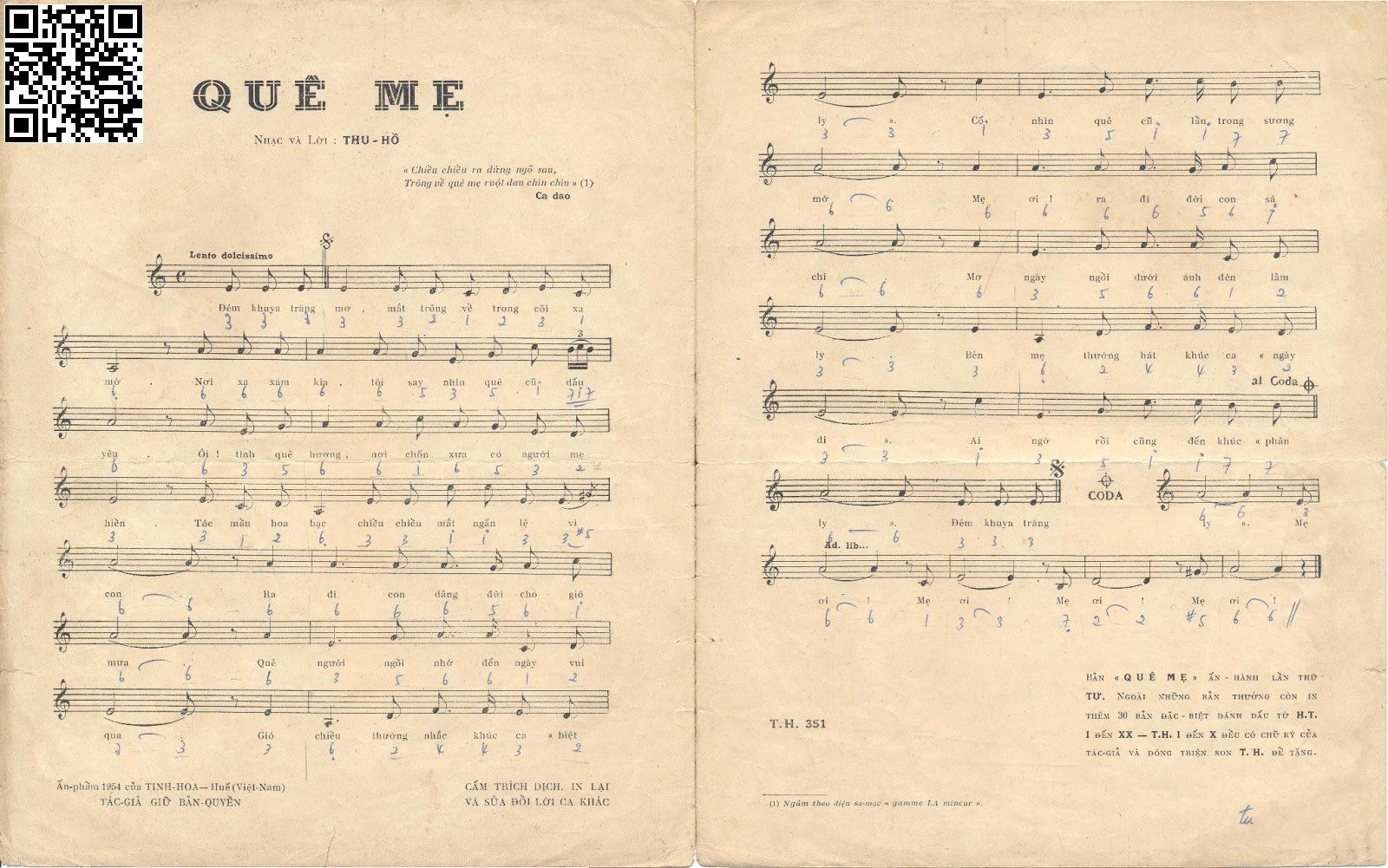 Page 2 of Sheet music PDF Quê mẹ - Thu Hồ