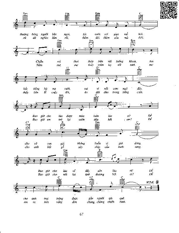 Page 2 of Sheet music PDF Quê nghèo - Phạm Duy