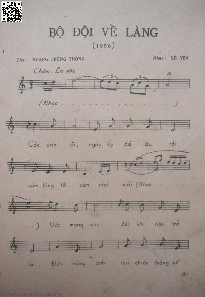 Sheet PDF of Bộ đội về làng