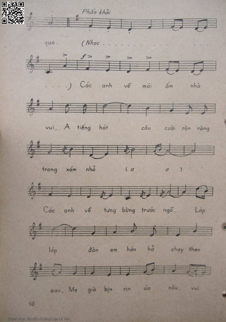 Page 2 of Sheet music PDF Bộ đội về làng - Lê Yên