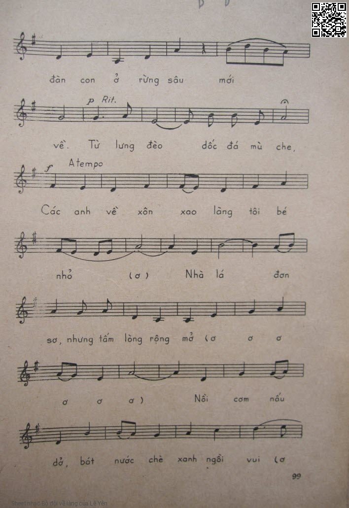Page 3 of Sheet music PDF Bộ đội về làng - Lê Yên