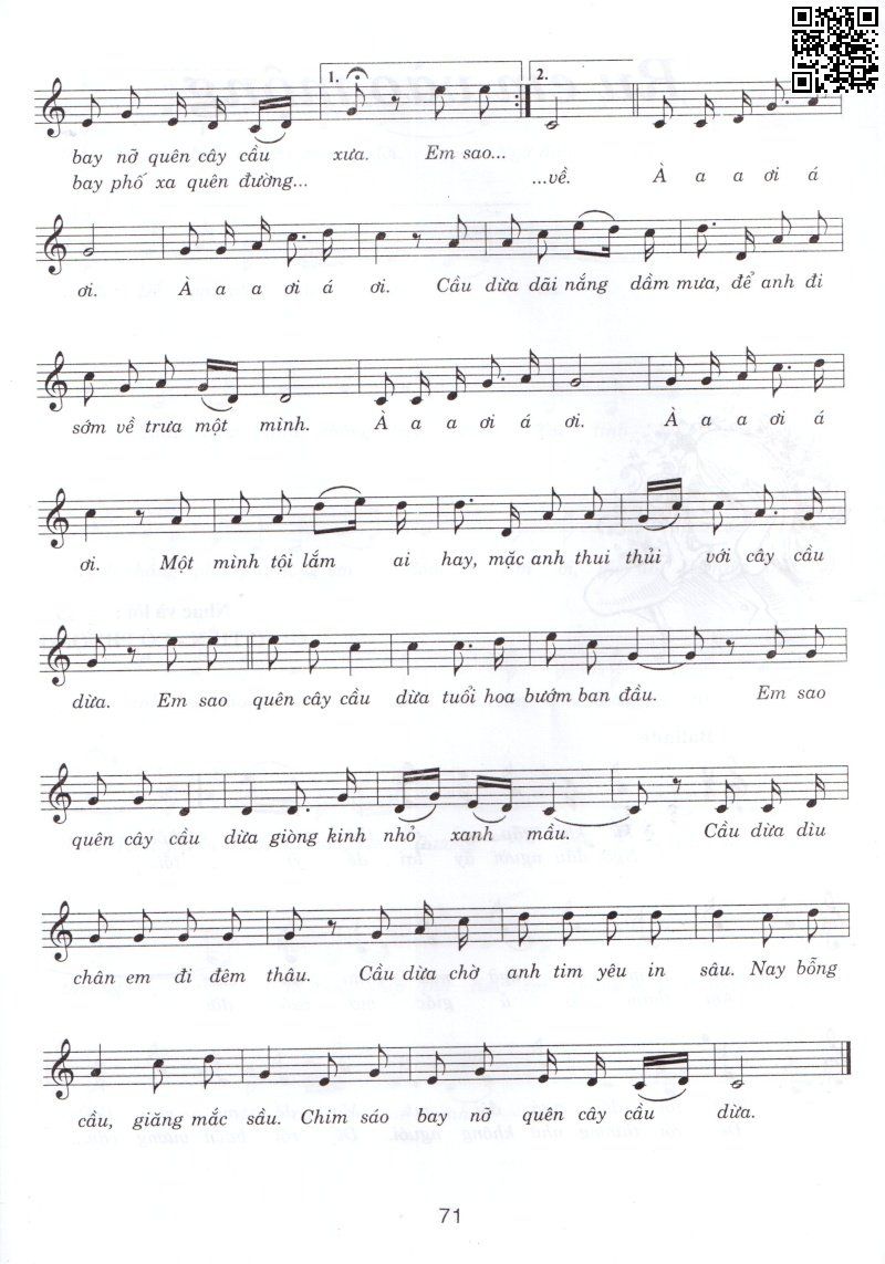 Page 2 of Sheet music PDF Quên cây cầu dừa - Hàn Ni
