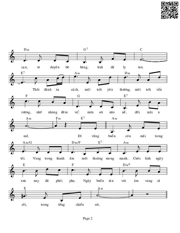 Page 2 of Sheet music PDF Rã rời - Minh Tuấn