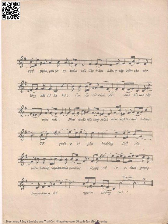 Page 3 of Sheet music PDF Rặng trâm bầu - Thái Cơ
