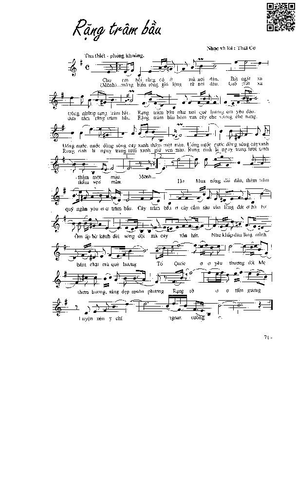 Page 5 of Sheet music PDF Rặng trâm bầu - Thái Cơ