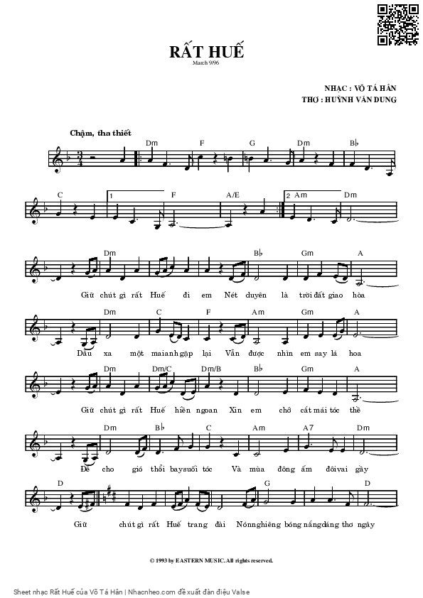 Page 3 of Sheet music PDF Rất Huế - Võ Tá Hân
